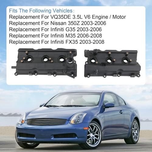 JDMSPEED New Left & Right Engine Valve Covers Replacement For 350Z 2003-2006 G35 V6 3.5L VQ35DE Replaces 13264-AM610, 13264-AM600, 13270-8J112, 13270-8J102, 264-984, 264-985 (Set of 2)