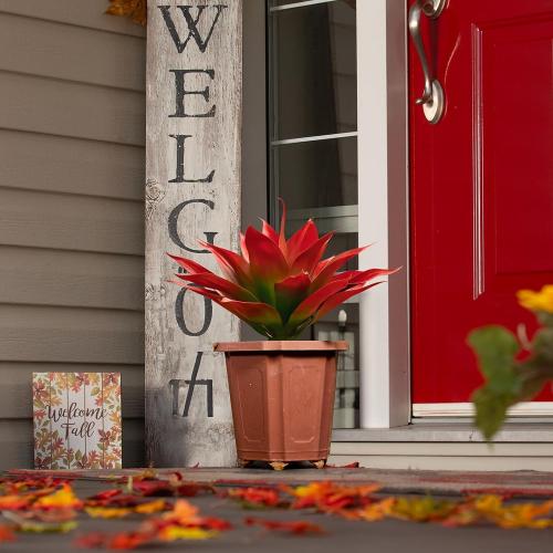 Velener Fall Fake Agave Artificial Plant, Red Fake Succulents Plant for Room Decor, Unpotted Faux Agave Stems Plant for Fall Outdoor/Indoor Decor, 22 inches, Set of 2