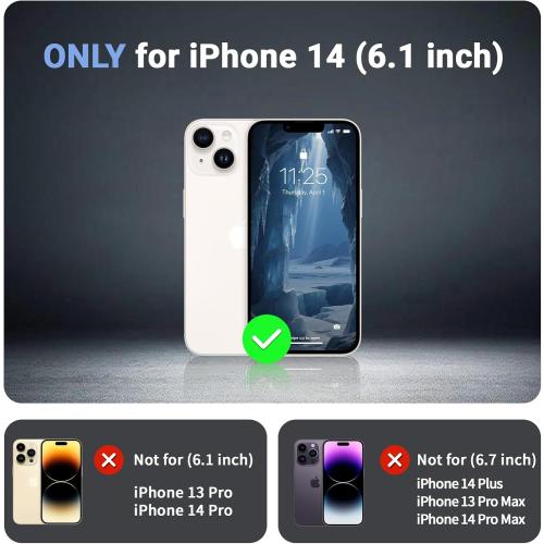 Magnetic for iPhone 14 Case, [Compatible with MagSafe][Military Grade Drop Protection][Heavy Duty Protection][Non-Slip][Shockproof] 2-Layer Durable Bumper Phone Case 6.1''-Deep Blue