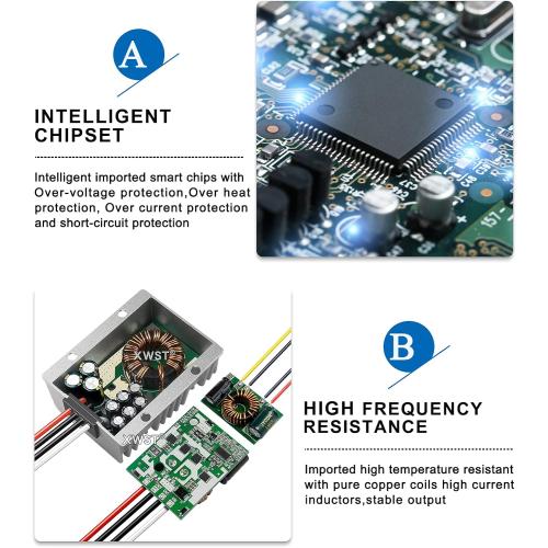 DC 12v 24V Step up to 36v Converter Regulator 15A 540W Power Supply Power Converter Waterproof Module Transformer Adapter for Motor Car Truck Vehicle Boat Solar System(12V24V to 36V 15A)