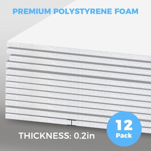 Foam Board 24 x 36 x 3/16 (5mm) - 12 Pack, White Poster Board, Double-Sided, Acid-Free Foam Core Board for Signs, Presentations, Schools, Offices, and Art Projects