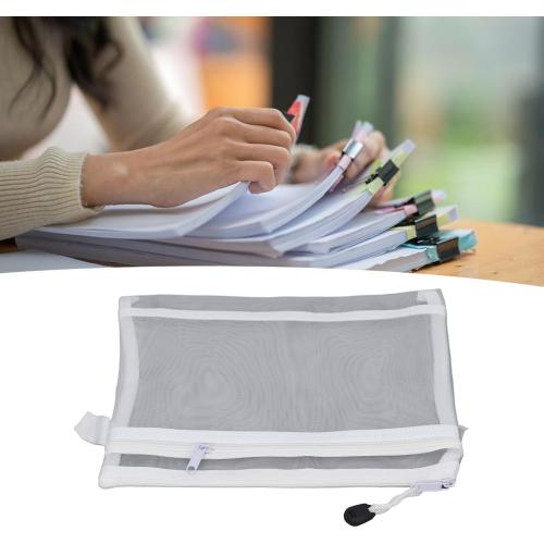 14PCS Zipper Mesh Pouch Double Layer A5 Size Nylon Mesh Zipper Pouch Bag