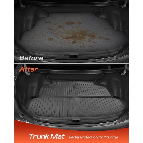 Car Floor Mats for Toyota Corolla: 2009-2013 Cargo Liner, All Weather Car Mats Trunk Accessories Custom Fit for Corolla 2009 2010 2011 2012 2013, TPE Rubber Carpet for Corolla 10th Gen Tech Black 4PCS