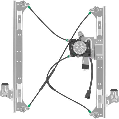 Front Driver Side Power Window Regulator with Motor (2 Pins) Fit for 2004-2007 Buick Rainier, 2002-2009 Chevrolet Trailblazer, GMC Envoy, Isuzu Saab Oldsmobile Bravada, 741-690