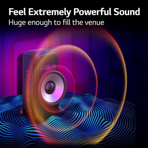 LG XBOOM XL7 Portable Tower Speaker with Pixel LED Lighting and up to 20 Hrs of Battery Life, Black