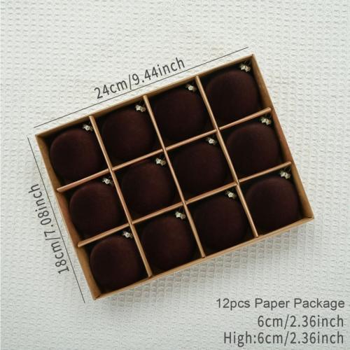 12pcs Christmas Tree Hanging Ball Decoration 2.4Inch Velvet Christmas Ornaments Balls Flocked Shatterproof Plastic Xmas Tree Ball for Party Holiday Wedding Home Decor (1, Coffee, 12PCS)