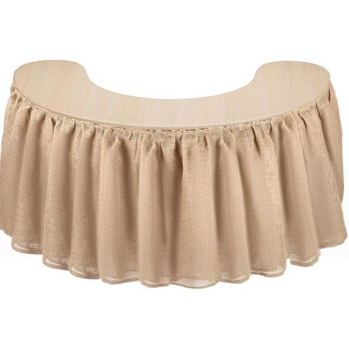 14 ftx29 In Rustic Ruffled Burlap Table Skirt for Teacher Desk