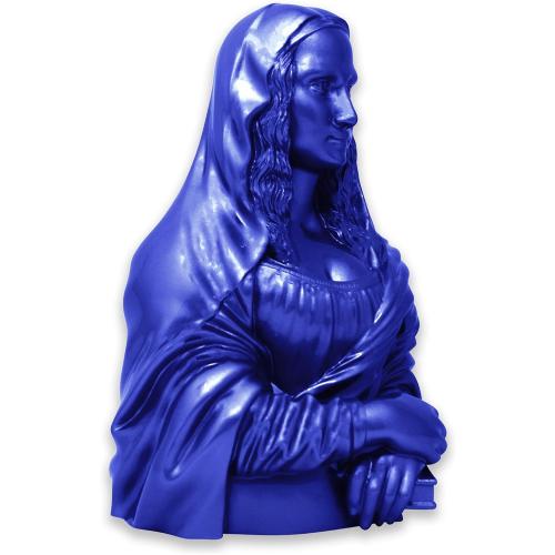 MUSART Exclusive Mona Lisa Statue Home Decor Limited Edition of 100 Urethane Resin with Urethane Glass Coat 10 Inches Height 3 Lbs (Blue)