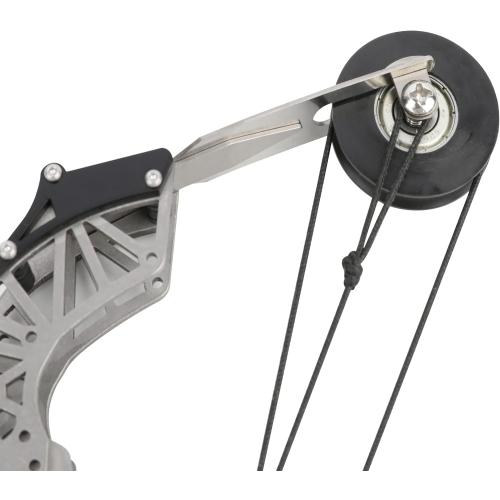 Compound Bow Set Indoor Archery Recreational Gift Stainless Steel Rustproof 11.7 Lbs Draw Air Release Safety Includes 4/12 Arrows Target Paper 22cm Portable (Silver)