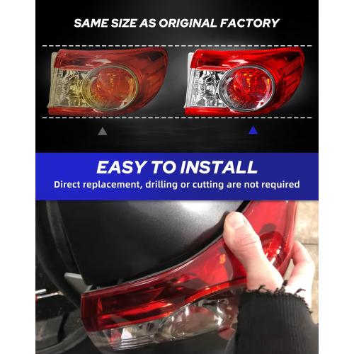 AUTOONE For Toyota Corolla Tail Lights Assembly, Tail Lamp Assembly Fit for 2011-2013 Corolla Rear Factory OEM Passeger Side, Without Bulbs