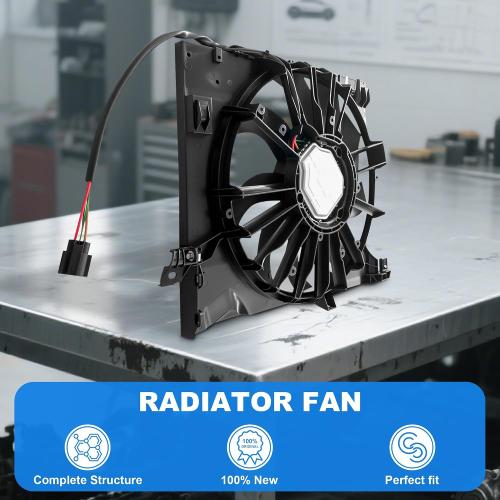 Engine Radiator Cooling Fan Assembly Compatible with 2010-2015 Jaguar XKR/XF for 2010-2019 Jaguar XJ C2D38737 C2P17120