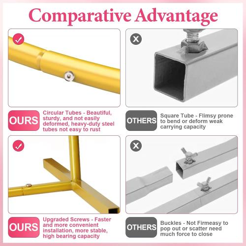 Metal Arch Backdrop Stand, 6FT & 5FT & 4FT Wedding Arch Backdrop Stand, 3 Pack Gold Metal Arch Stand, Wedding Arch Frame for Wedding Birthday Party Baby Shower Graduation Ceremony Decor