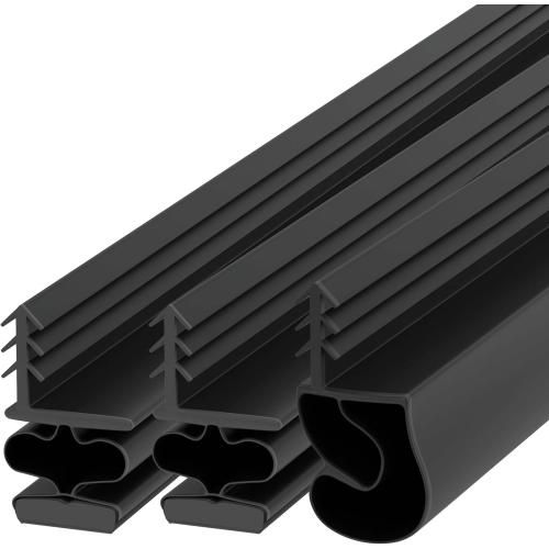 TMH Magnetic Weather Stripping Door Seal for Metal Doors - Kerf Door Seal Kit, 36 x 84 - Black Weather Stripping for Doors.