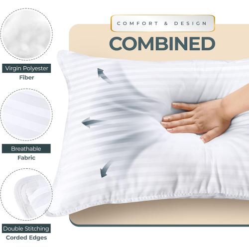 Utopia Bedding Bed Pillows for Sleeping King Size (White), Set of 2, Cooling Hotel Quality, for Back, Stomach or Side Sleepers