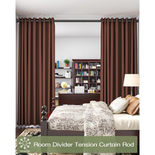 ALLZONE Tension Curtain Rod for Window, 83-123 Inches, Heavy Duty Curtain Rods No Drilling, Non-Slip Bathroom Shower Tension Rod, Renter Friendly, Adjustable, Spring Loaded, Extra Long, Black