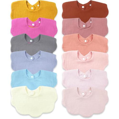Muslin Baby Bibs for Drooling and Teething Newborn Drool Bibs for Baby Girl Boy