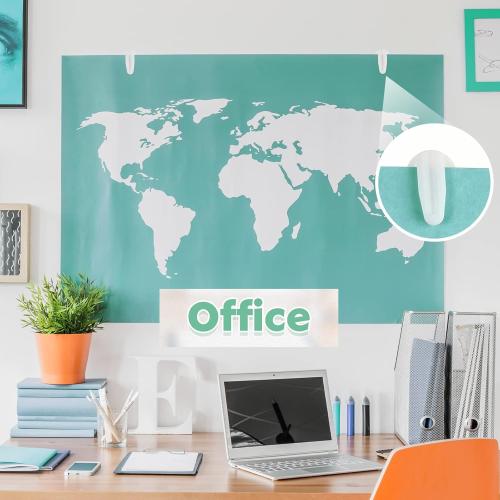 TaoBary 120 Pieces Adhesive Plastic Sticky Clips White Reusable Removable