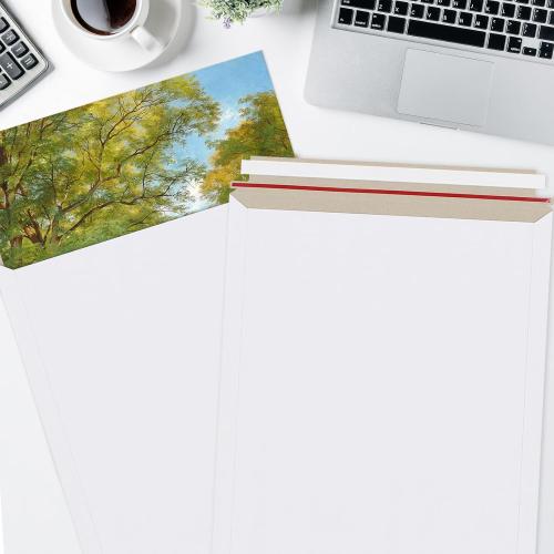 340 Pack 13x18 inch Large Rigid Mailer Self Seal Photo Document Mailers, Stay Flat White Cardboard Envelopes White Photography Mailers for CD, Photos, Document