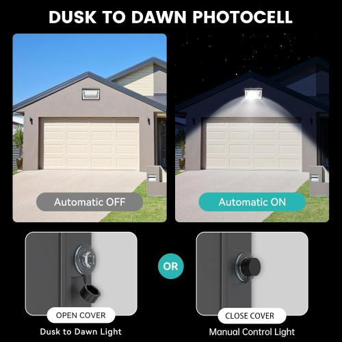 1Pack 130W LED Wall Pack Light – 20800LM, IP65 Waterproof, Photocell Sensor, 6000K Daylight White, Ideal for Commercial Outside Lighting