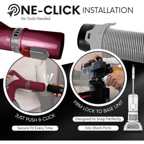 Upgraded Replacement Hose Handle - Premium Quality Shark OEM Vacuum Cleaner Hose Handle - Shark Navigator Rotator Lift-Away Upright for CU520 Series (Burgundy)