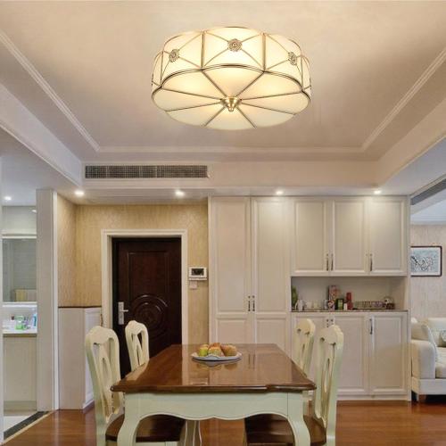 Size 23.62  Mid Century Brass Flush Mount Ceiling Light, 6-Light LED Brass and Glass Ceiling Lamp, Frosted Glass Shade Modern Light, Close to Ceiling Light Decorative for Bedroom Living Room(23.62 W)