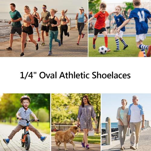 UpUGo 3 Pair Oval Shoe Laces, Half Round 1/4 Shoelaces for Athletic Running Sneakers Shoes Boot Strings