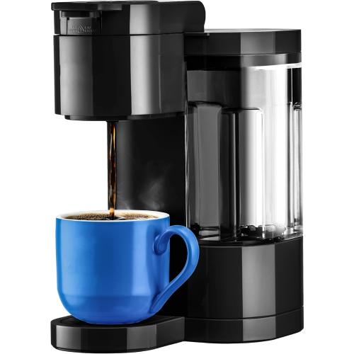 Black Single-Serve Pod Coffee Maker | K-Cup Compatible 6-14oz Brewer for Home Use
