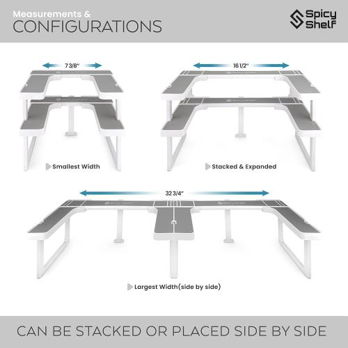 Spicy Shelf Deluxe - Expandable 2 Tiered Spice Rack Organizer for Cabinet & Pantry - Kitchen Seasoning Organizer - Cabinet Spice Racks for Inside Cabinets
