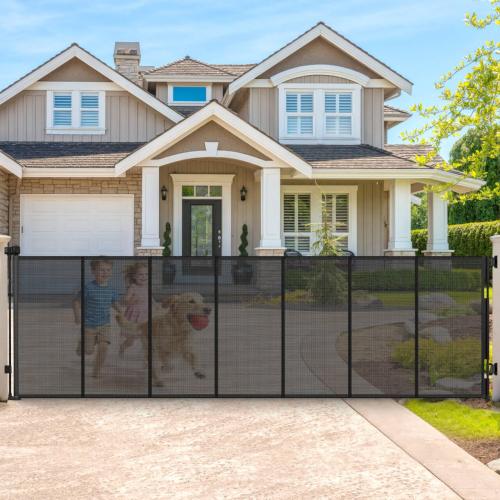 200 Retractable Baby Gates Extra Wide Dog Gates for Doorways, 48 Extra Tall Pet Gate Retractable Dog Gate, Long Baby Gate Retractable Fence Outdoor, Driveway Gate Retractable Garage Gate, Black