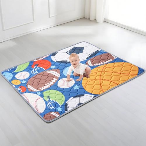 Baby Play Mat 71’’ x 59’’ Soft Baby Floor Mat Thicker Foam Play Mat for Babies，Toddlers, Foldable Baby Playpen Mat Crawling Mat，Ball Design