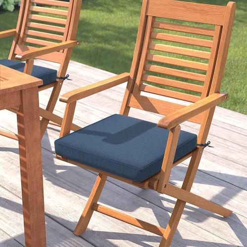 Magpie Fabrics Indoor Outdoor Waterproof Square Chair Cushion, 18 x 18 x 2.5, 2 Pack, Water Resistant Seat Cushions, for Patio Garden Office, Navy