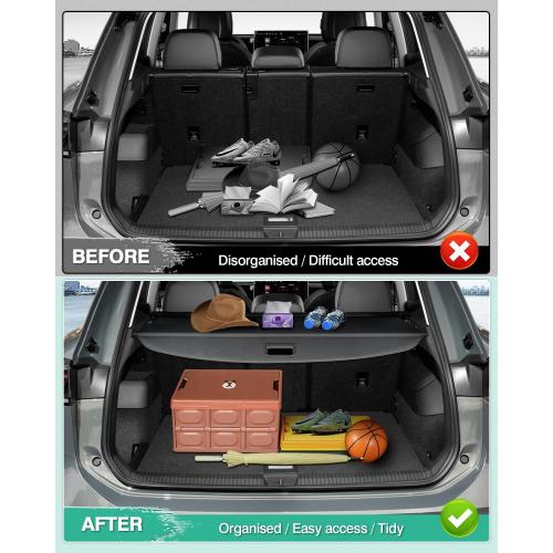 Powerty Cargo Cover for 2020-2025 2026 VW Volkswagen Atlas Cross Sport Accessories Rear Trunk Cover Luggage Cover Retractable Trunk Shielding Shade Cargo (NOT for VW Atlas)