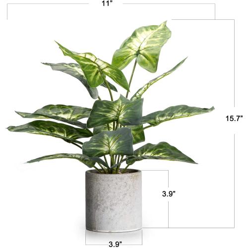 Velener 1Pc Faux Plant Indoor in Plant Pot 16- House Plant for Farmhouse Kitchen Decor Living Room Accessories Home Office Cubicle Bookshelf Guest Room Balcony Bathroom Rustic Green Room Floor Table
