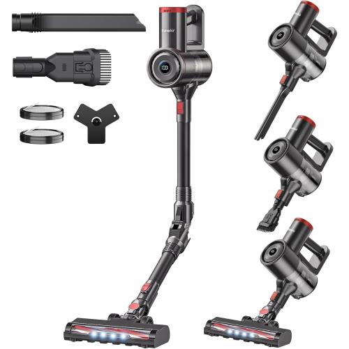 Cordless Vacuum Cleaner with Back-Saving&Self-Standing,450W/40Kpa Powerful Suction Stick Vacuum Cleaners for Home,45Min Stick Vacuum Cordless for Hard Floors,Carpets,Pet Hair,Car