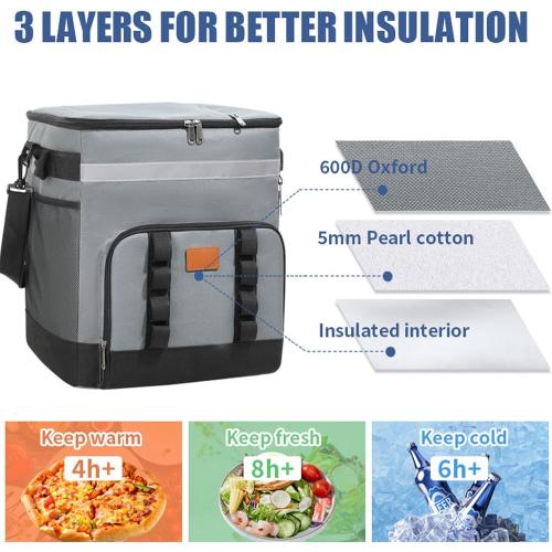 Wheeled Cooler, Advanced Insulation, High Density Material, Large Capacity C with Wheel for Camping, Hiking, Picnic 35L