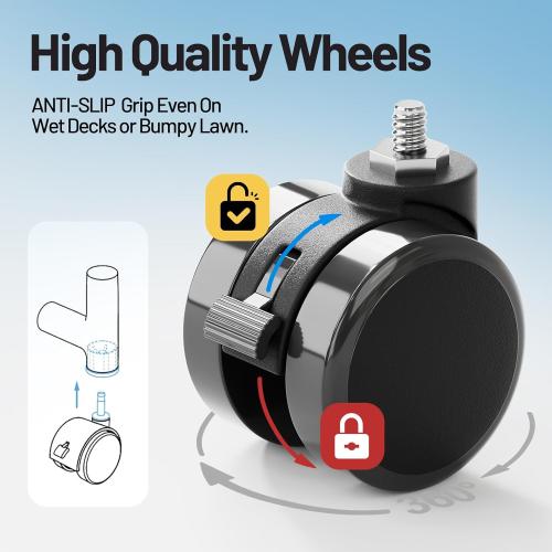 280 Gallon 69 Pool Storage Bin XXL Extra Large Swimming Pool Float Storage Bin, Pool Noodles Holder, Toys, Floats, Balls and Floats Equipment Mesh Rolling Bin for Garden Lawn, 69 Lx32 Wx35 H