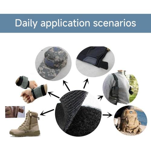 Strong Sticky Heavy Duty Hook and Loop Interlocking Tape Strips with Adhesive (Black, 1 inch 16.3 feet)