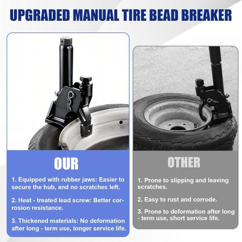 Manual Tire Bead Breaker – Heavy-Duty Bead Buster with Rubber Pad, 38-42 Inch (97-107cm) for Tire Removal, Works for ATV, Golf Cart, Buses,Trucks, Tractors, Motorcycles