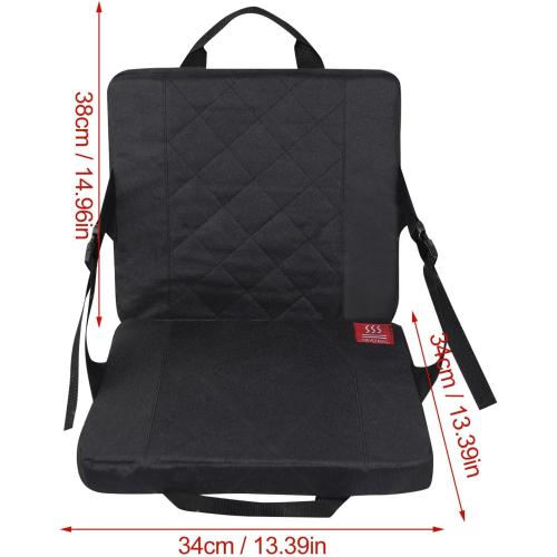 2 pack Upgraded Comfort for Sports Enthusiasts - Portable Heated Stadium Seat Cushion, Extra Wide and Foldable for Bleachers (Power Bank Not Included)