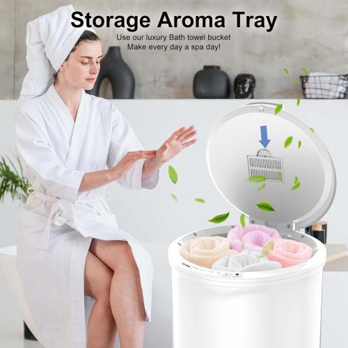 Size Ultra Large Capacity Towel Warmer Bucket, Rapid Heating with Timer, One-Button Control, Safety Lock, Perfect for Home and Spa