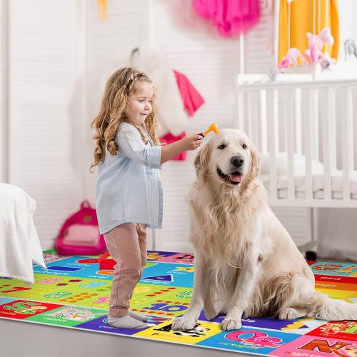 Baby Play Mat Kids Rug for Floor, Playmat for Kids Toddlers Infant, Extra Large Thick Playtime Collection ABC, Numbers, Animals Educational Area Rugs for Playroom (59 x 39.4 Inch)