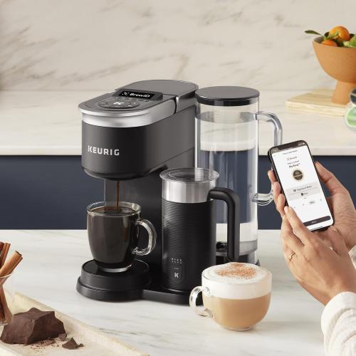 Keurig K-Café SMART Single Serve Coffee Maker with WiFi Compatibility, Latte and Cappuccino Machine with Built-In Frother, 6 Brew Sizes, Black (missing parts)