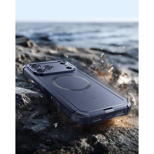 ESR for iPhone 17 Pro Case, 7X Military-Grade Drop Protection, Shock-Absorbing Rugged Cover with Camera Control Button, MagSafe Accessories Compatible, Cyber Series, Navy Blue