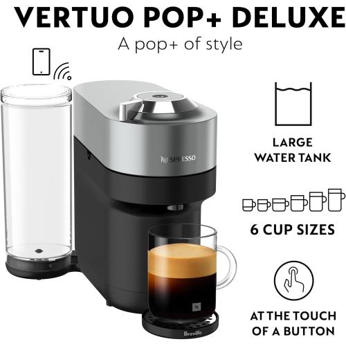 Black and Grey Nespresso Vertuo Pop  Deluxe Coffee and Espresso Maker by Breville, Titan