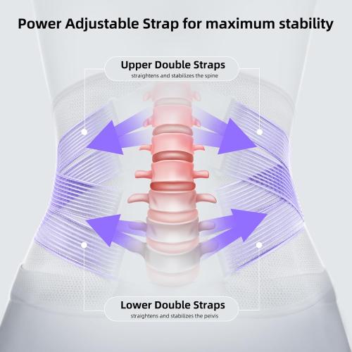 FREETOO Back Brace for Lower Back Pain Women with Bionic Support System, Adjustable Knitted Lumbar Support Belt, Breathable Mesh Design with Lumbar Pad,for Herniated Disc,Sciatica,Scoliosis