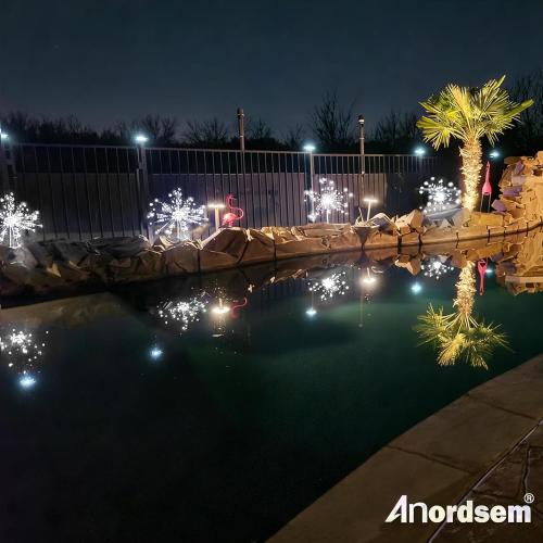 Anordsem Solar Garden Lights Outdoor: Fireworks Light Waterproof for Yard Outside - LED Starburst White Lighting Patio Path Decor 6 Pack - Gardening Gifts for Women Mom Homeowner