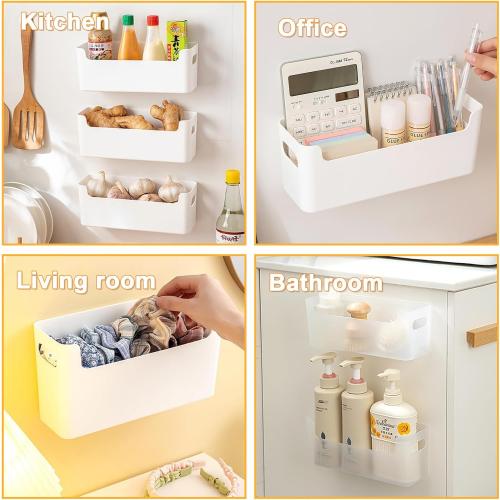 2 Pcs Kitchen Cabinet Door Organizer,Adhesive Mount Inside Cabinet Door Storage,Under Sink Door Storage Shelf for Kitchen,Bathroom,Office,Garage,Craft Room(Transparent)