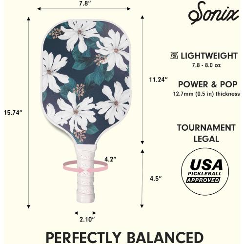 Sonix | USAPA Approved | Pickleball Paddles Set of 2 | Fiberglass Surface Pickleball Set with 2 Rackets, 4 Balls, & Bag