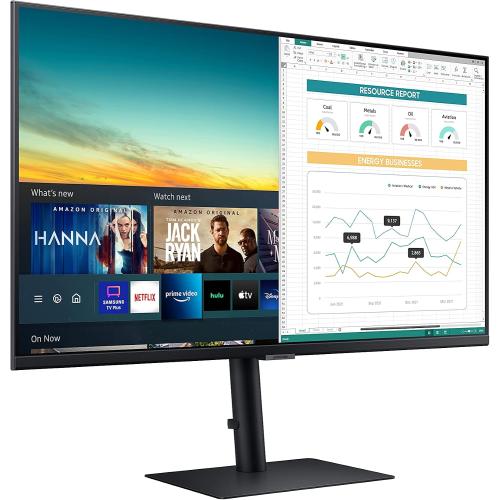 Black SAMSUNG M5 Series 32-Inch FHD 1080p Smart Monitor & Streaming TV (Tuner-Free), Netflix, HBO, Prime Video, & More, Apple Airplay, Height Adjustable Stand, Built-in Speakers (LS32AM502HNXZA)