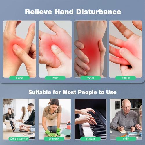 Hand Massager with Heat and Compression, Hand Massage for Arthritis and Carpal Tunnel Relief, 6 Modes Pressure Point Therapy, Blowing Wrist Massager, Finger & Palm Kneading, Gifts for Mom Dad